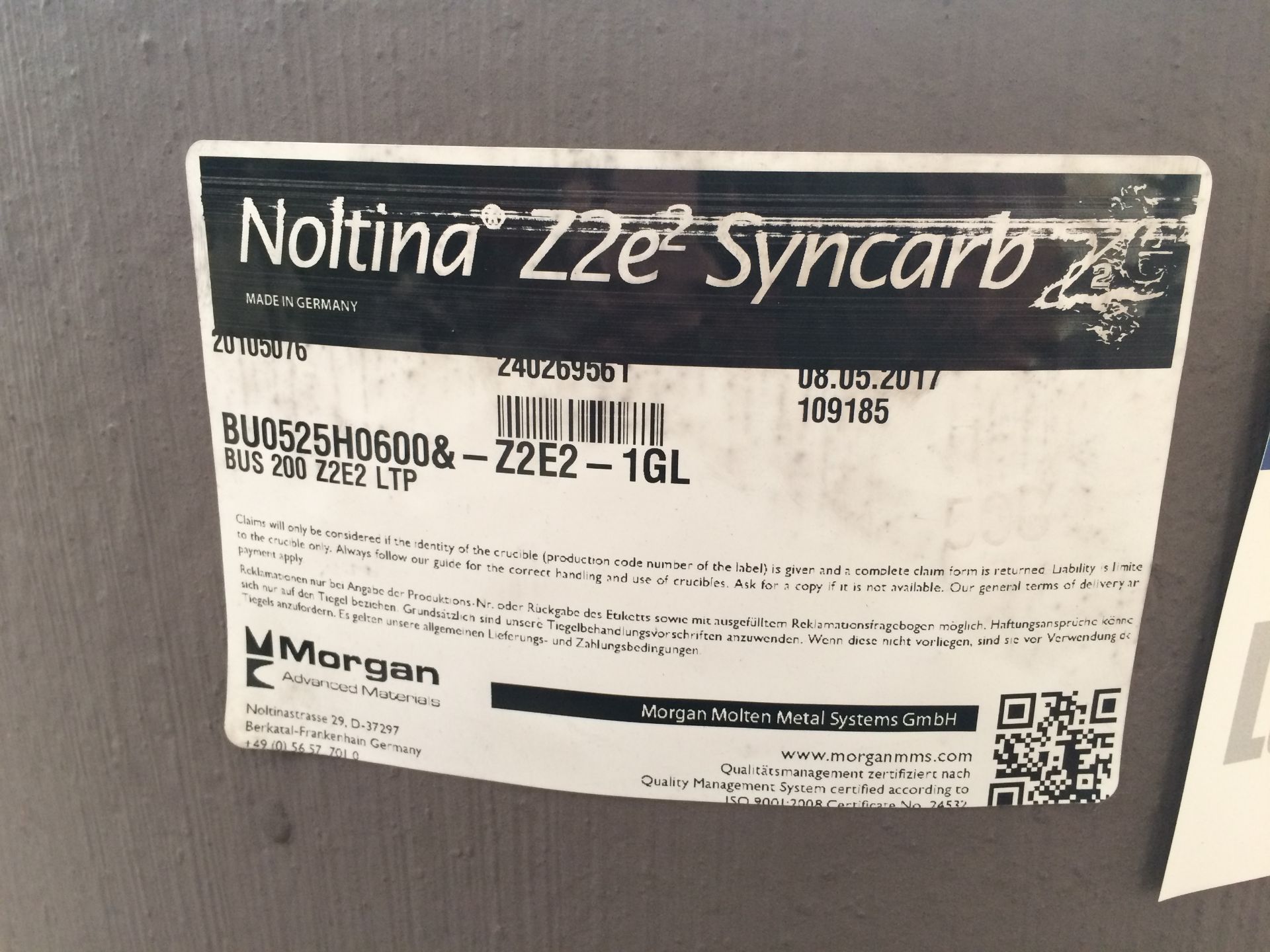 Morgan Noltina Z2E² Syncarb Furnace Crucible - Image 2 of 2