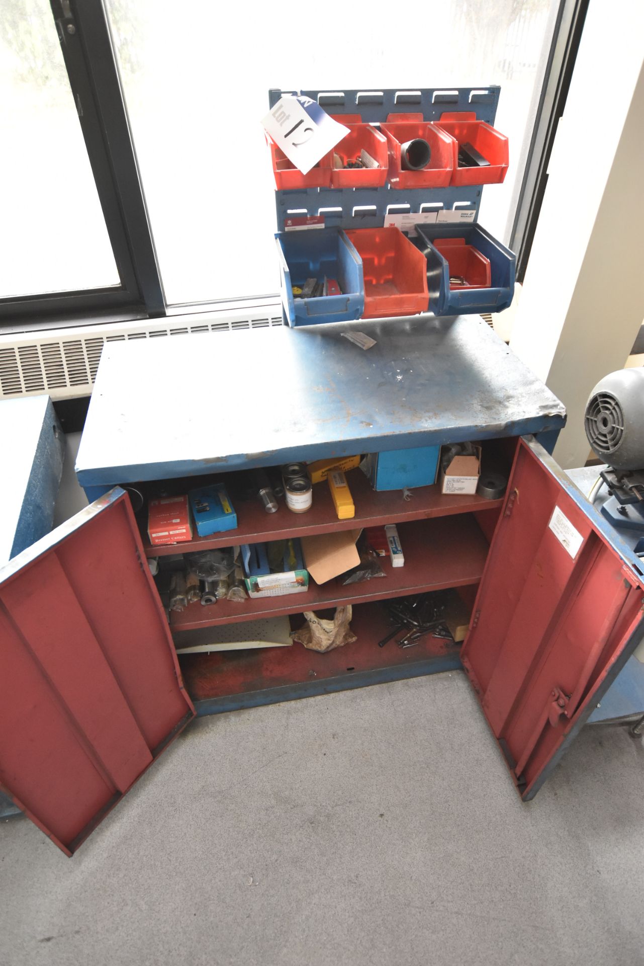 Cupboard and contents including Cutters and Tooling