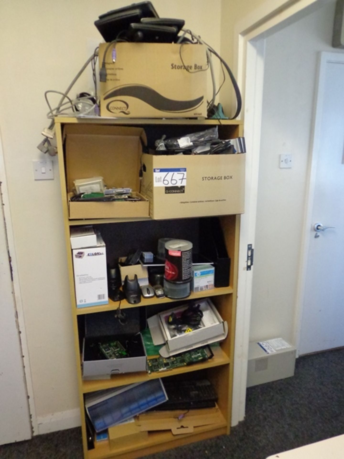 Contents of Shelves inc mainly Computer Components and Cables