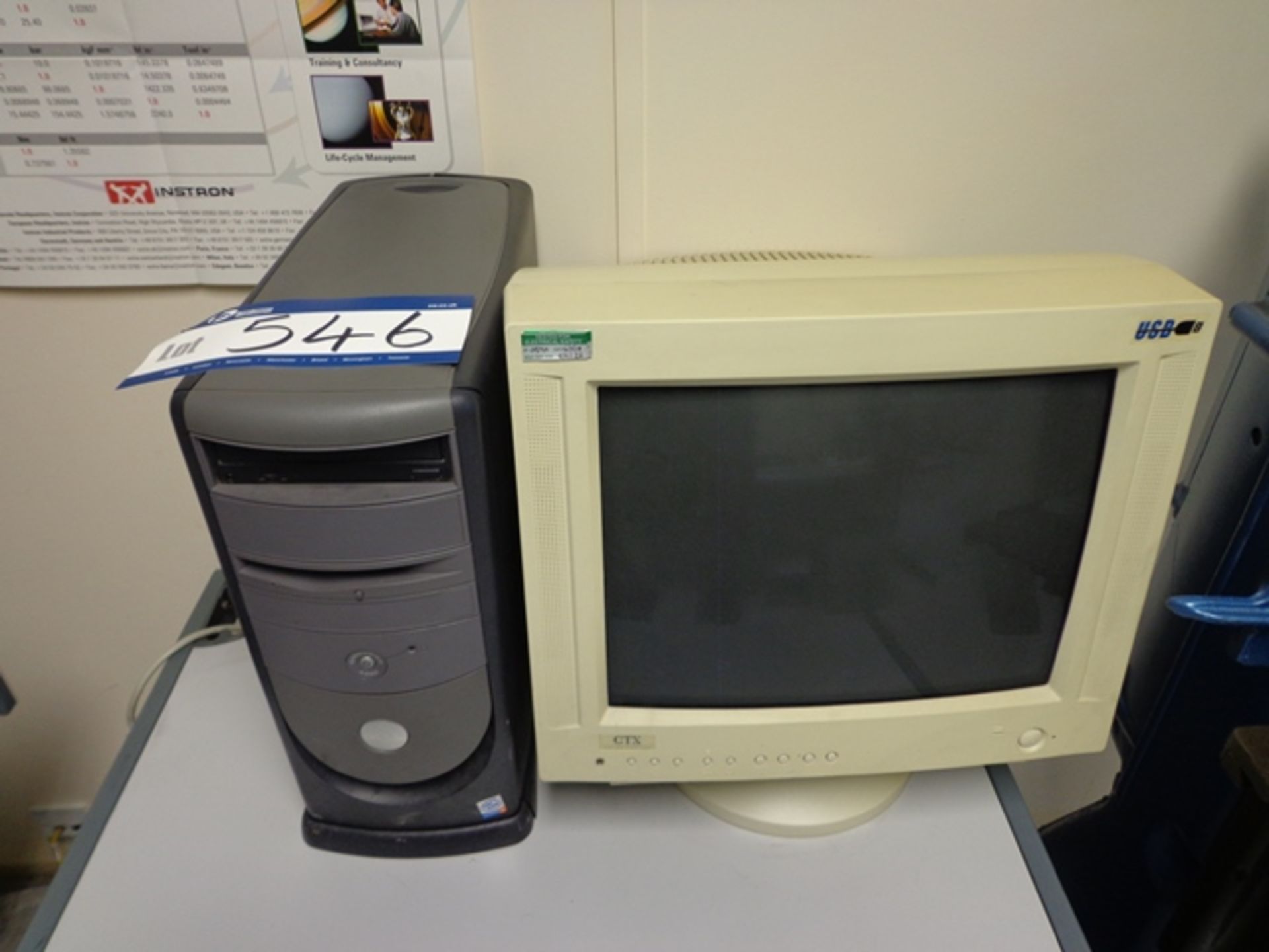 Dell Dimension 4300 Personal Computer Desktop c/w Monitor (Hard Drive Removed)