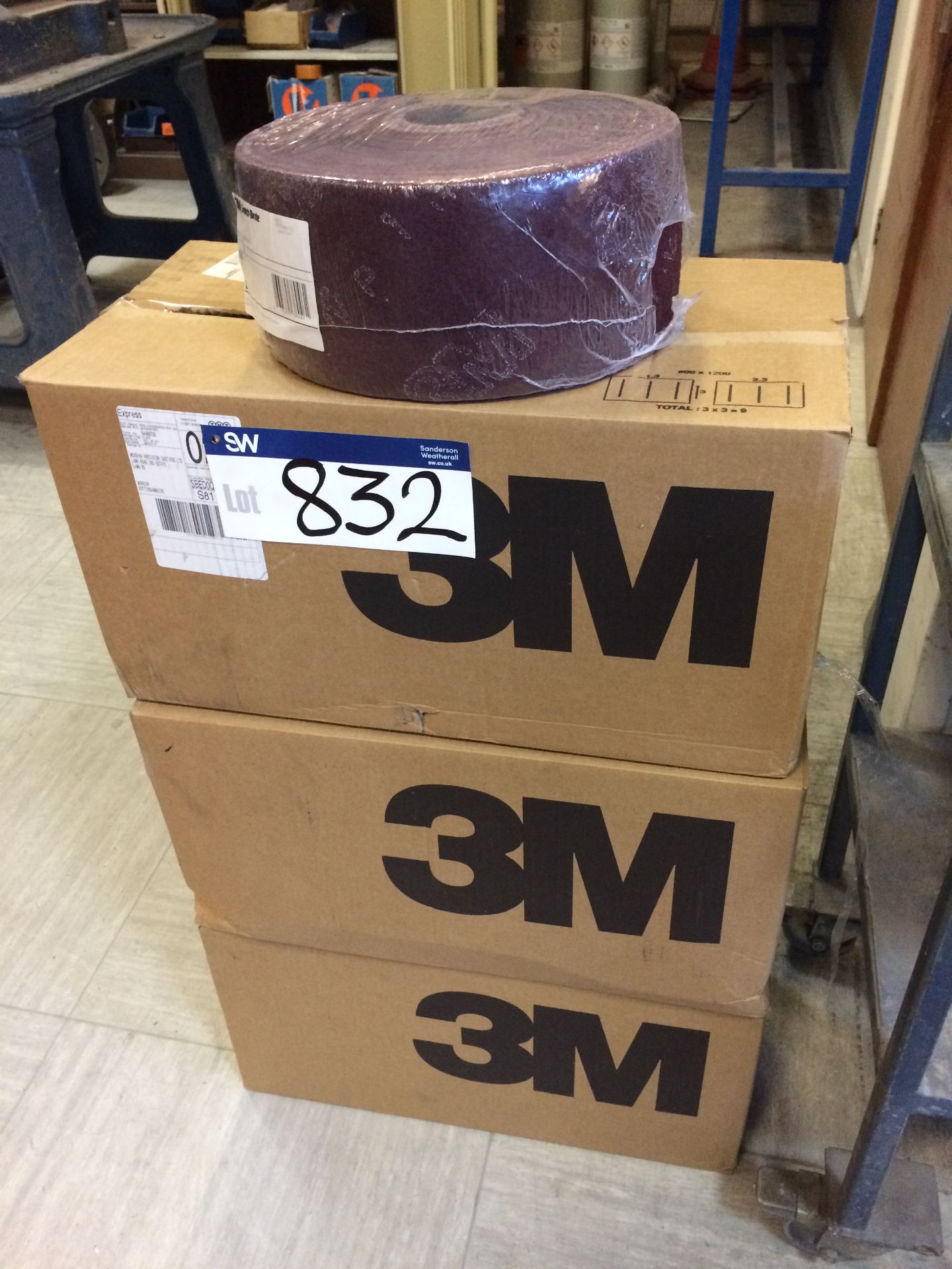 Quantity of 3M Abrasive Scourer 150mm x 10m in 3 boxes