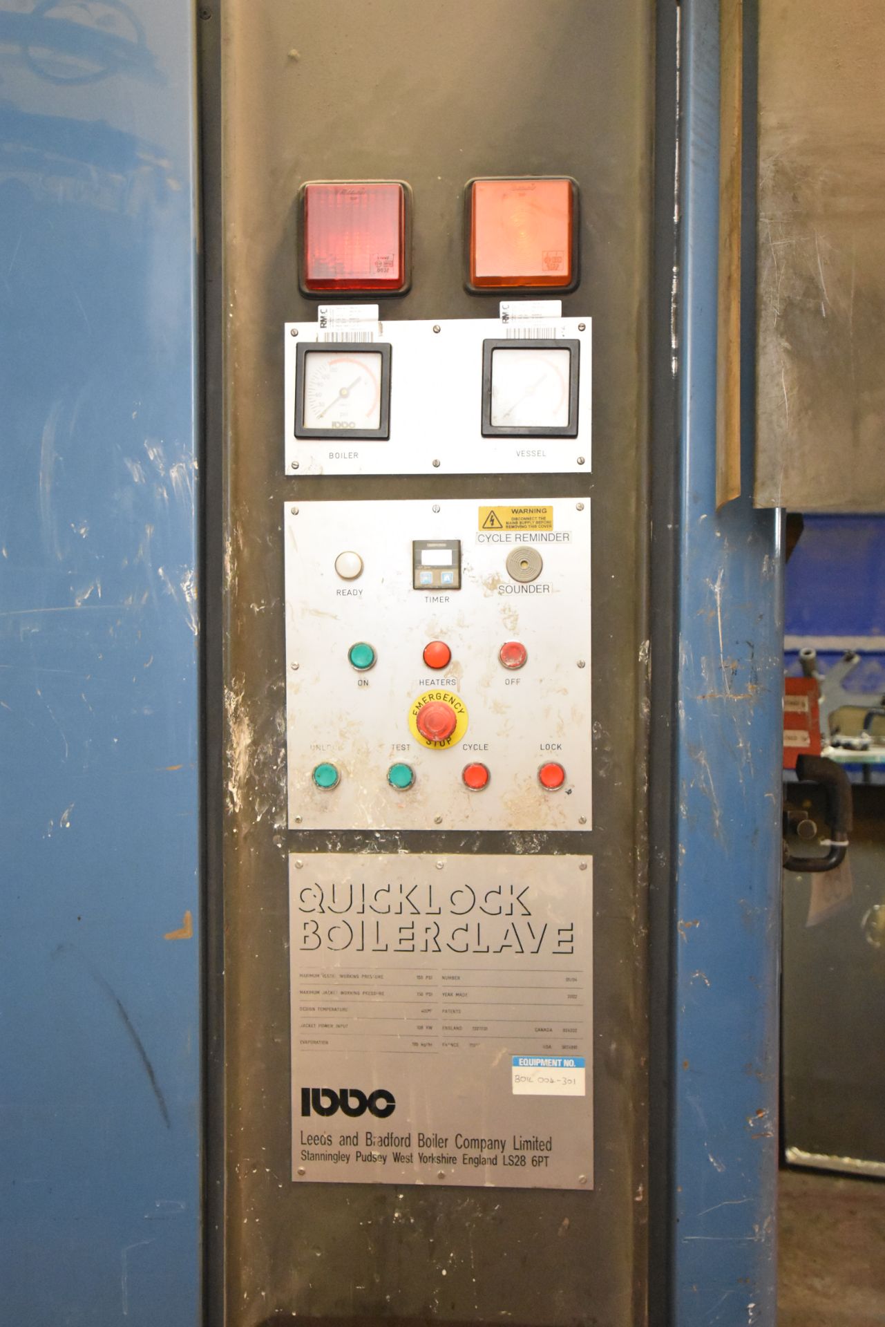 Leeds & Bradford Boiler Co Quicklock Boiler Clave De-Waxing Autoclave, no. 01/04, year of - Image 4 of 4