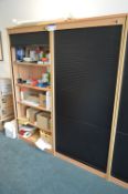 Two Tambour Door Cabinets (Please note this item is located at Avocado Court, 3 Commerce Way, off