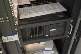 Fujitsu Siemens Primergy TX150 S6 Tower Server, with monitor, keyboard and mouse (hard drives