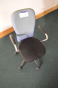 Two Fabric Upholstered Armchairs (Please note this item is located at 1 Mosley Road, Stretford,