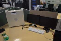 Apple Personal Computer, with two monitors, keyboard and mouse (hard drive removed) (Please note