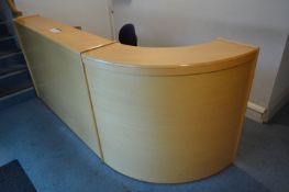 Curved Front Reception Desk, with fabric upholstered swivel chair (Please note this item is