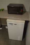 Contents of Kitchen, comprising Fridgemaster refrigerator, Matsui M269BT microwave and two slice