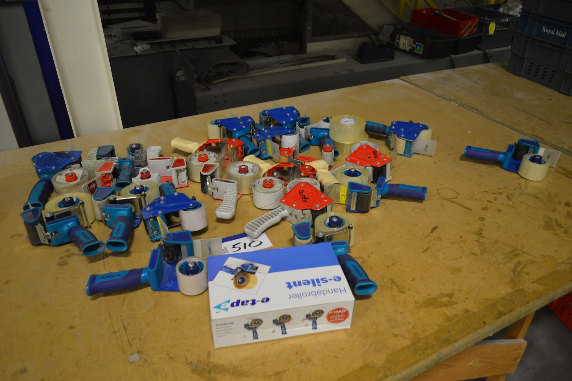 Assorted Tape Dispensers, as set out on bench (Please note this item is located at 1 Mosley Road,