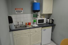 Single Door Refrigerator, with microwave, toaster and kettle (Please note this item is located at
