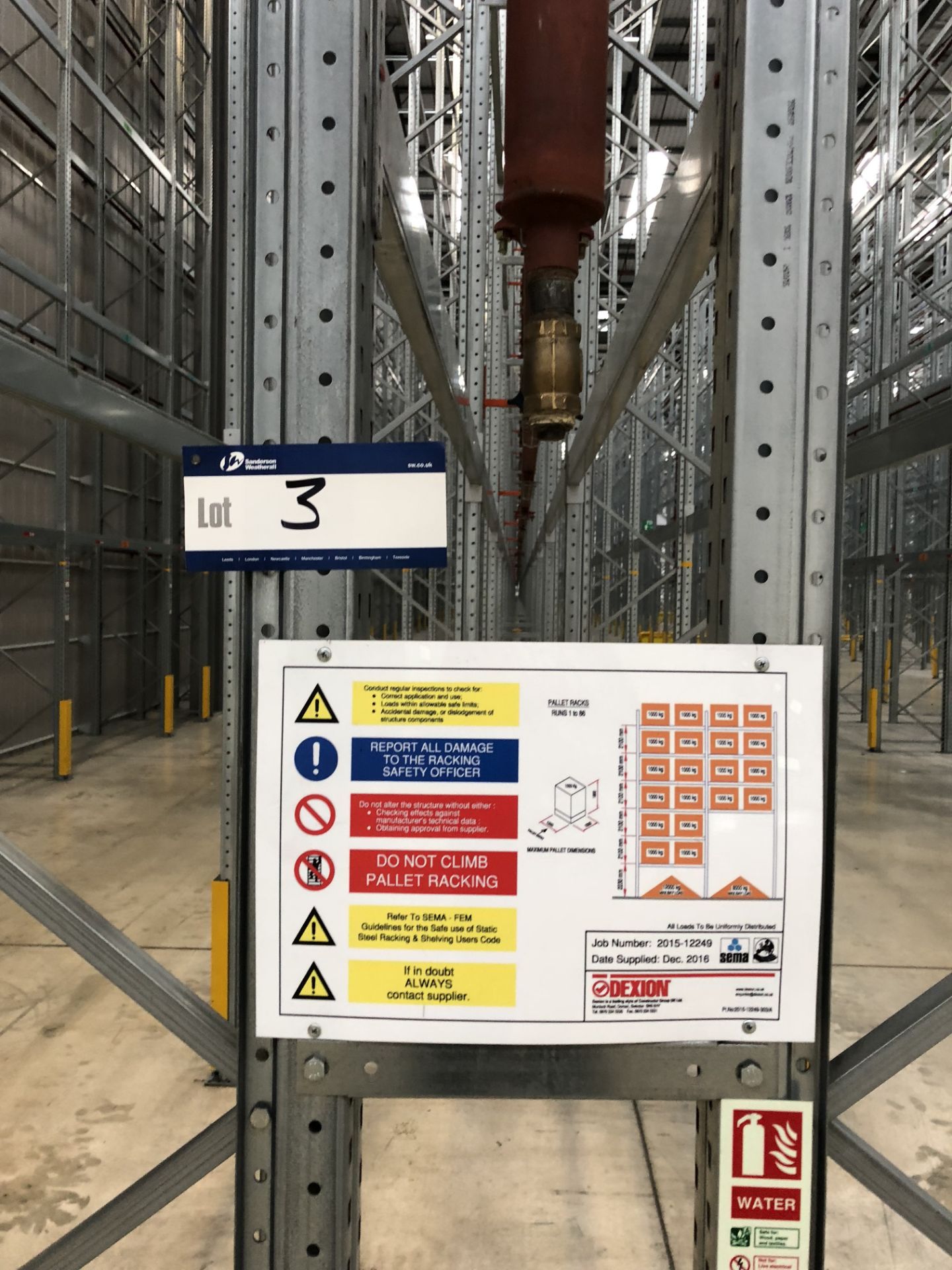 72 Bays of Dexion 13m 6 Tier HIGH BAY GALVANISED BOLTLESS STEEL PALLET RACKING (2016) comprising: 74 - Image 2 of 2