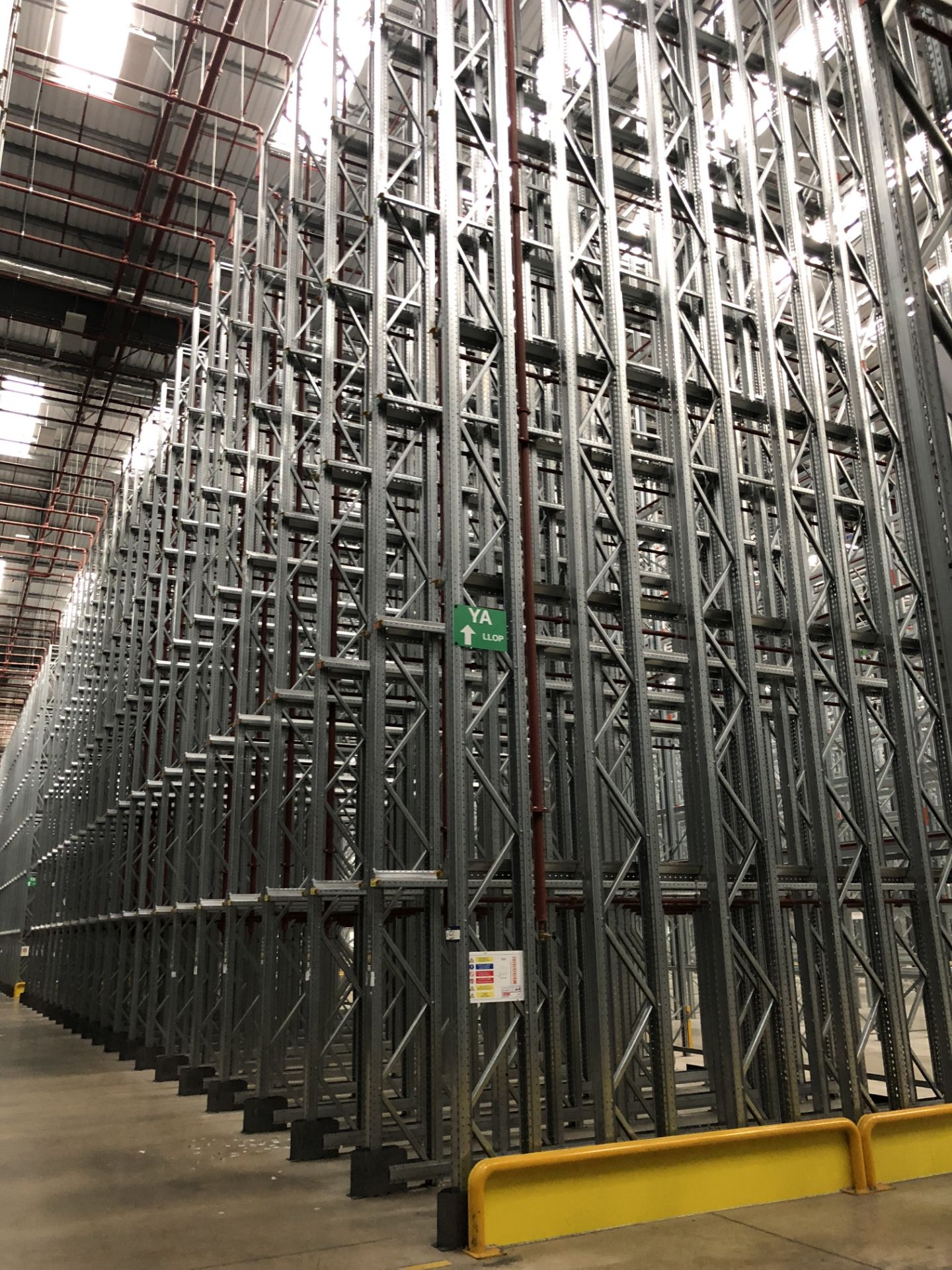 21 Bays of Dexion 13m 5 Tier HIGH BAY BOLTLESS STEEL DRIVE IN PALLET RACKING (2016) Pallet Width