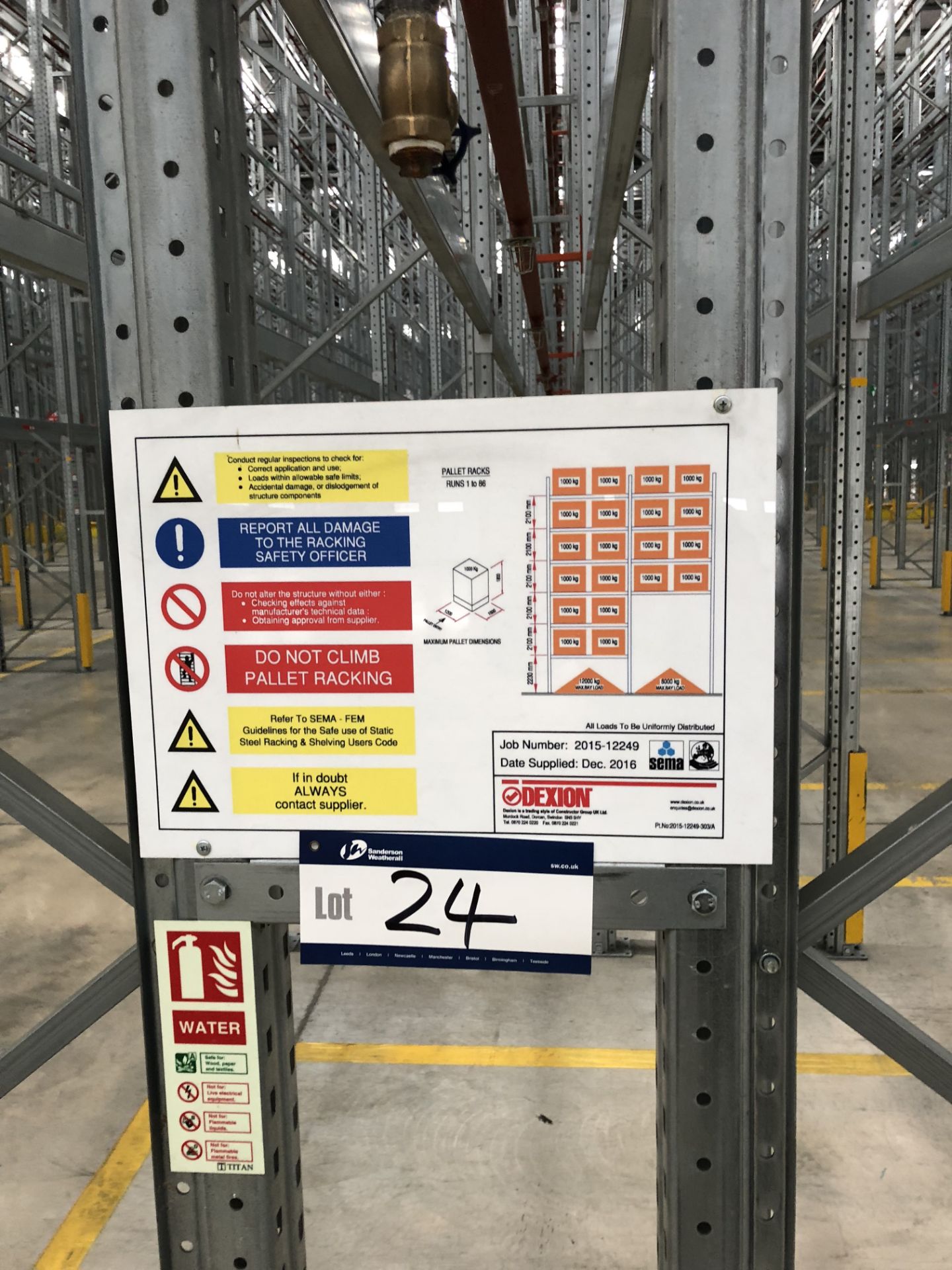 72 Bays of Dexion 13m 6 Tier HIGH BAY GALVANISED BOLTLESS STEEL PALLET RACKING (2016) comprising: 74 - Image 2 of 2