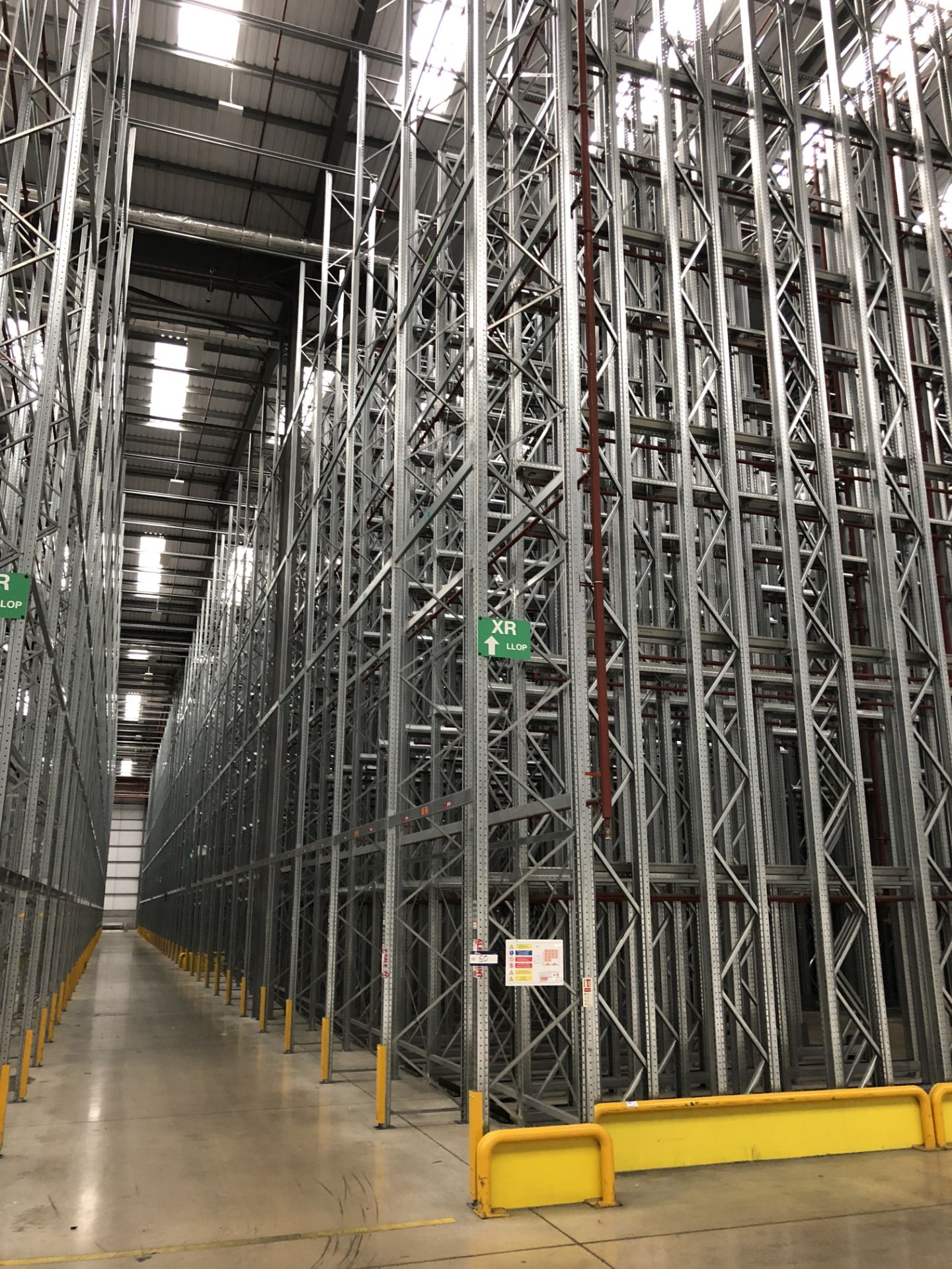 36 Bays of Dexion 13m 4 Tier HIGH BAY GALVANISED BOLTLESS STEEL PALLET RACKING (2016) comprising: 37