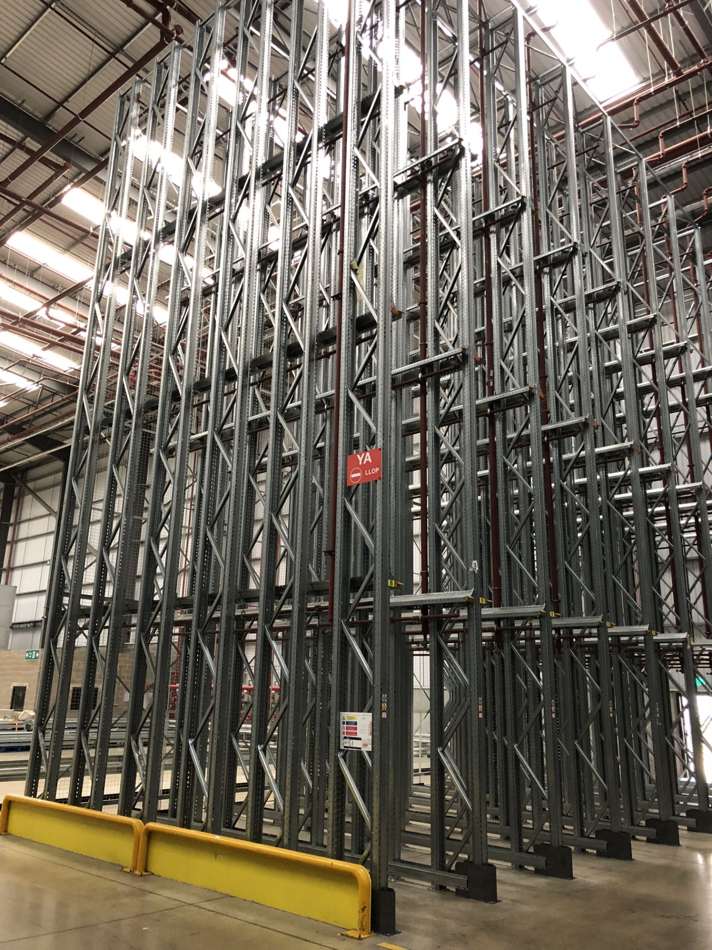 9 Bays of Dexion 13m 3 Tier HIGH BAY BOLTLESS STEEL DRIVE IN PALLET RACKING (2016), Pallet Width