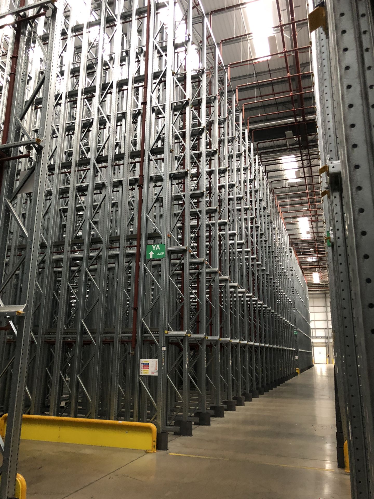 21 Bays of Dexion 13m 5 Tier HIGH BAY BOLTLESS STEEL DRIVE IN PALLET RACKING (2016) Pallet Width