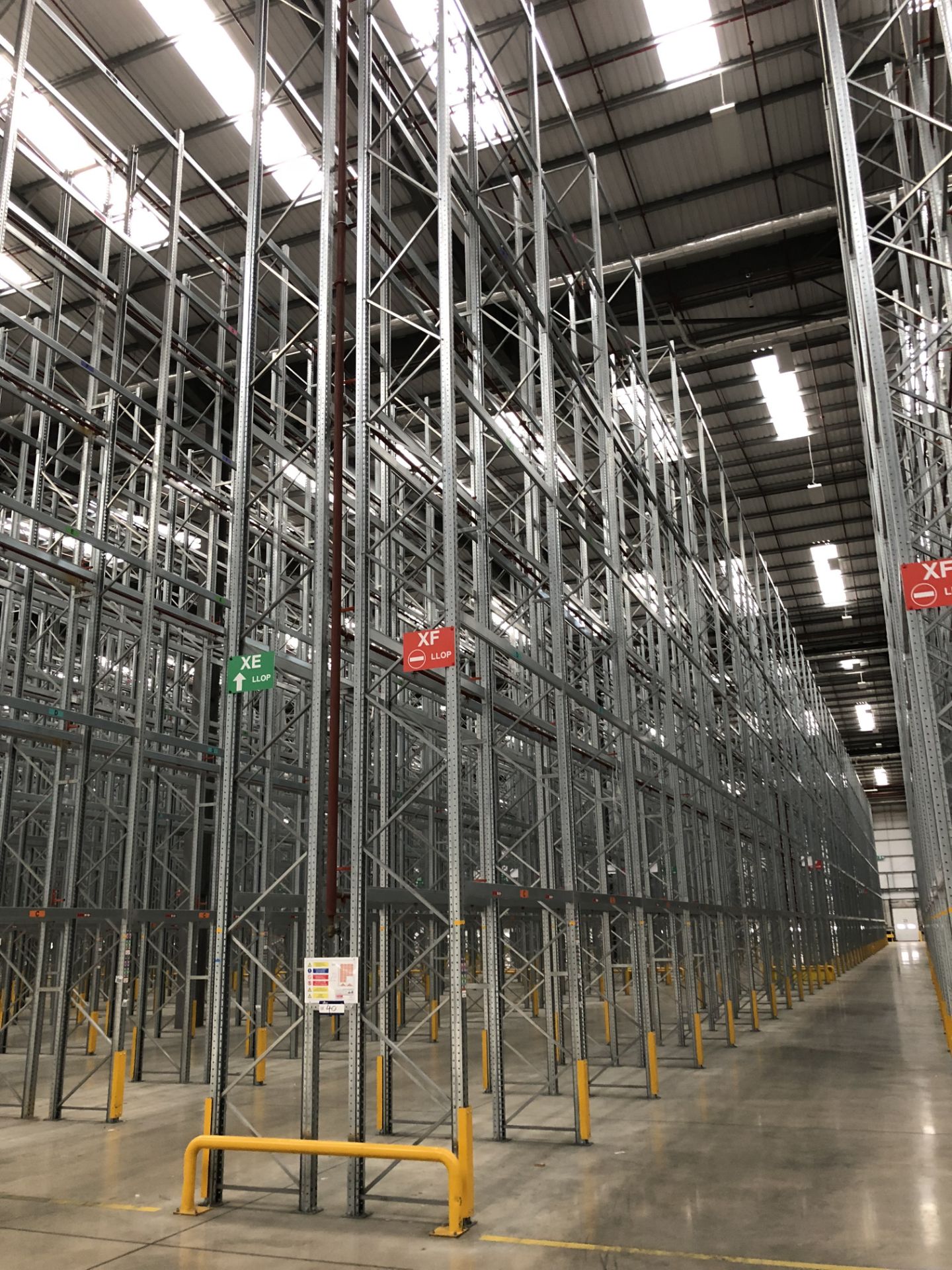 72 Bays of Dexion 13m 6 Tier HIGH BAY GALVANISED BOLTLESS STEEL PALLET RACKING (2016) comprising: 74