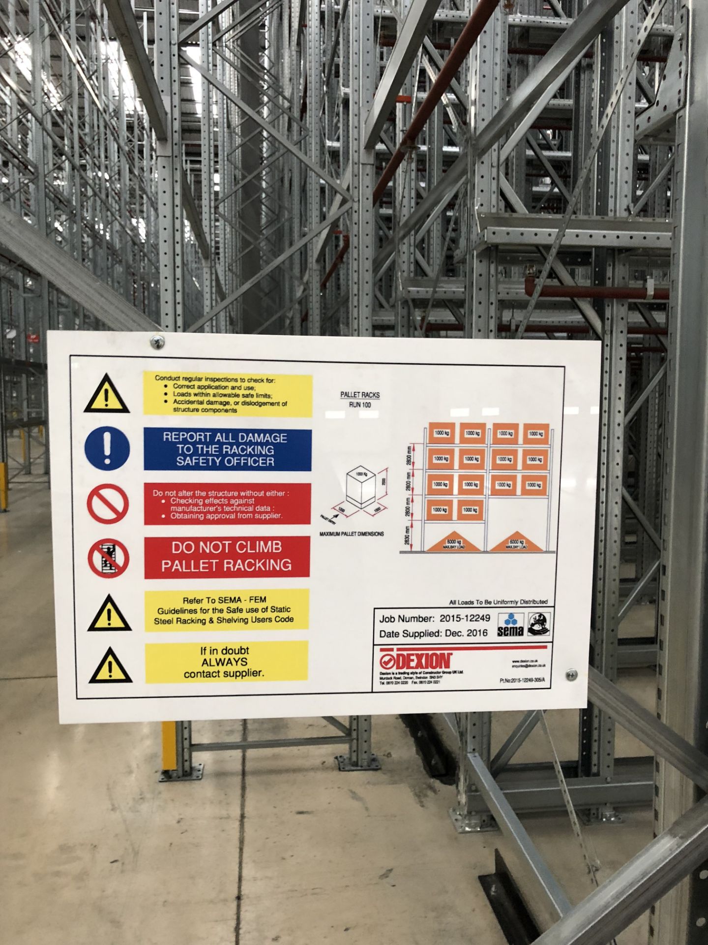 36 Bays of Dexion 13m 4 Tier HIGH BAY GALVANISED BOLTLESS STEEL PALLET RACKING (2016) comprising: 37 - Bild 2 aus 3