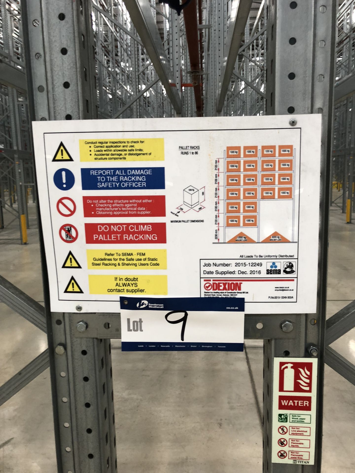 72 Bays of Dexion 13m 6 Tier HIGH BAY GALVANISED BOLTLESS STEEL PALLET RACKING (2016) comprising: 74 - Image 2 of 2