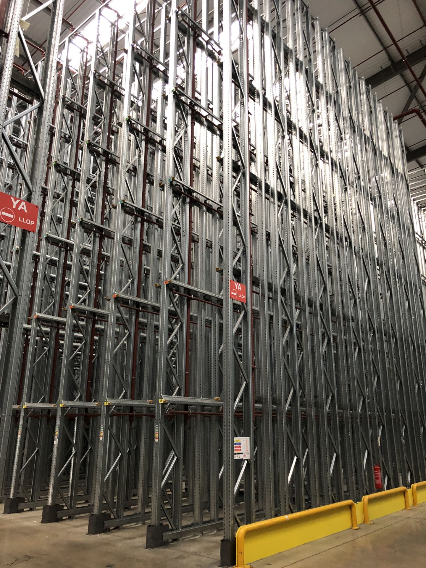 10 Bays of Dexion 13m 5 Tier HIGH BAY BOLTLESS STEEL DRIVE IN PALLET RACKING (2016) Pallet Width