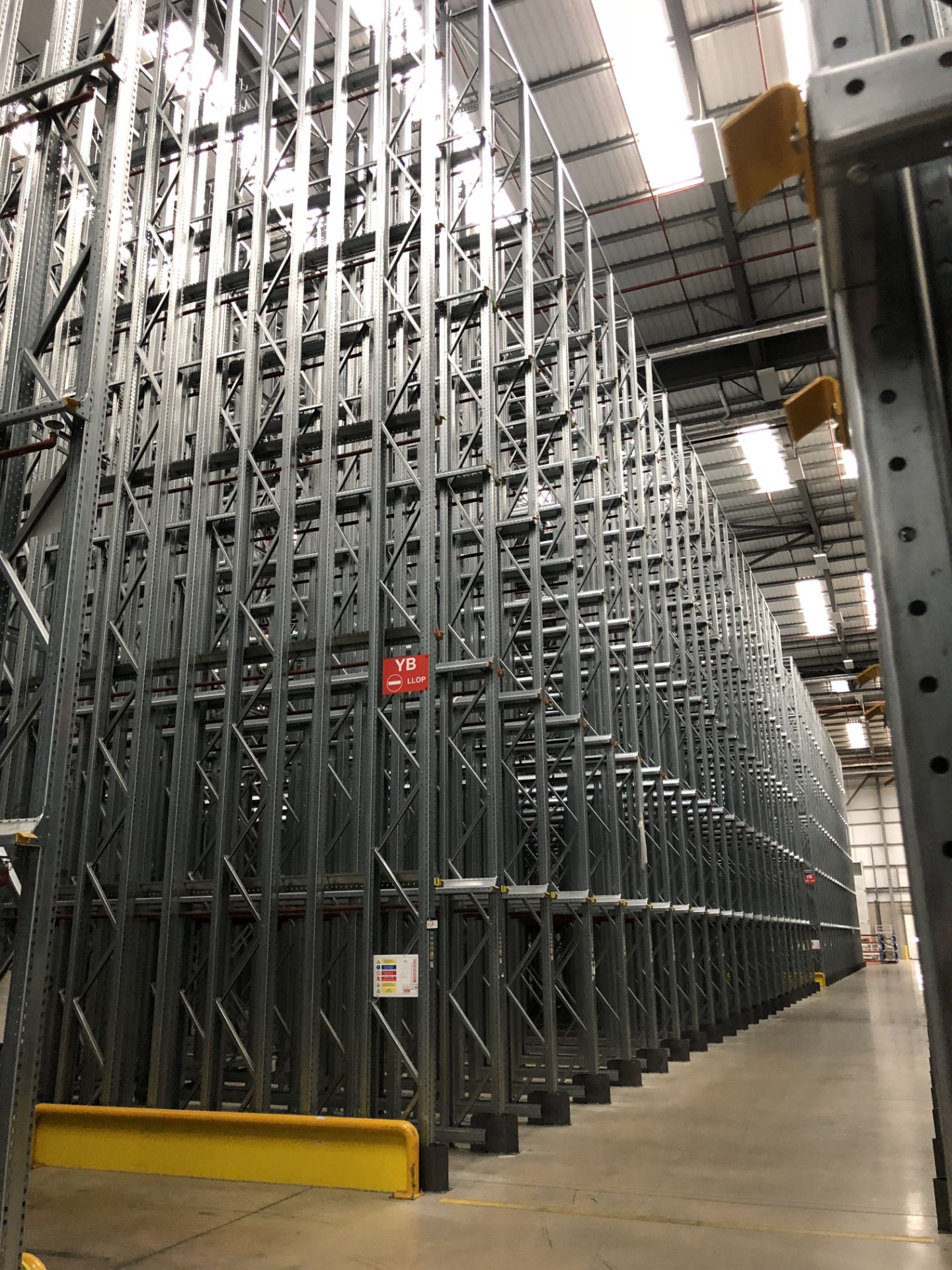 21 Bays of Dexion 13m 5 Tier HIGH BAY BOLTLESS STEEL DRIVE IN PALLET RACKING (2016) Pallet Width