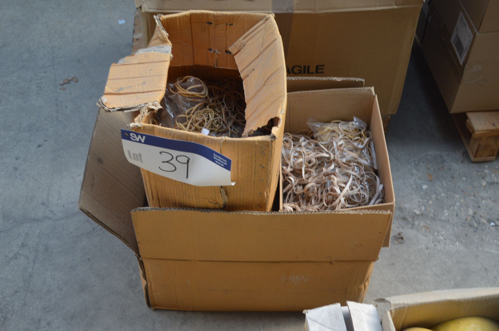 Elastic Bands, in boxes * PLEASE NOTE THIS LOT MUST BE CLEARED BY 4pm FRIDAY 23 NOVEMBER 2018