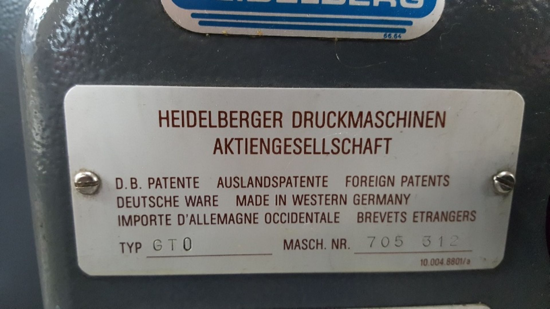 Heidelberg GTO52, serial no. 705312, year of manufacture 1991, circa 14 million impressions, - Bild 2 aus 3