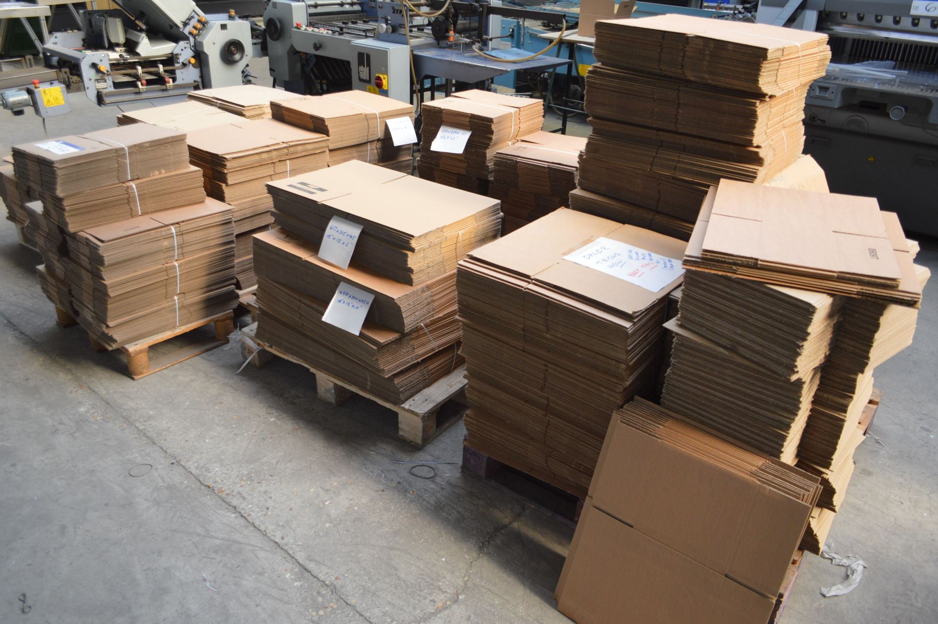 Corrugated Cardboard Boxes, on approx. nine pallets (see photographs for more information) *