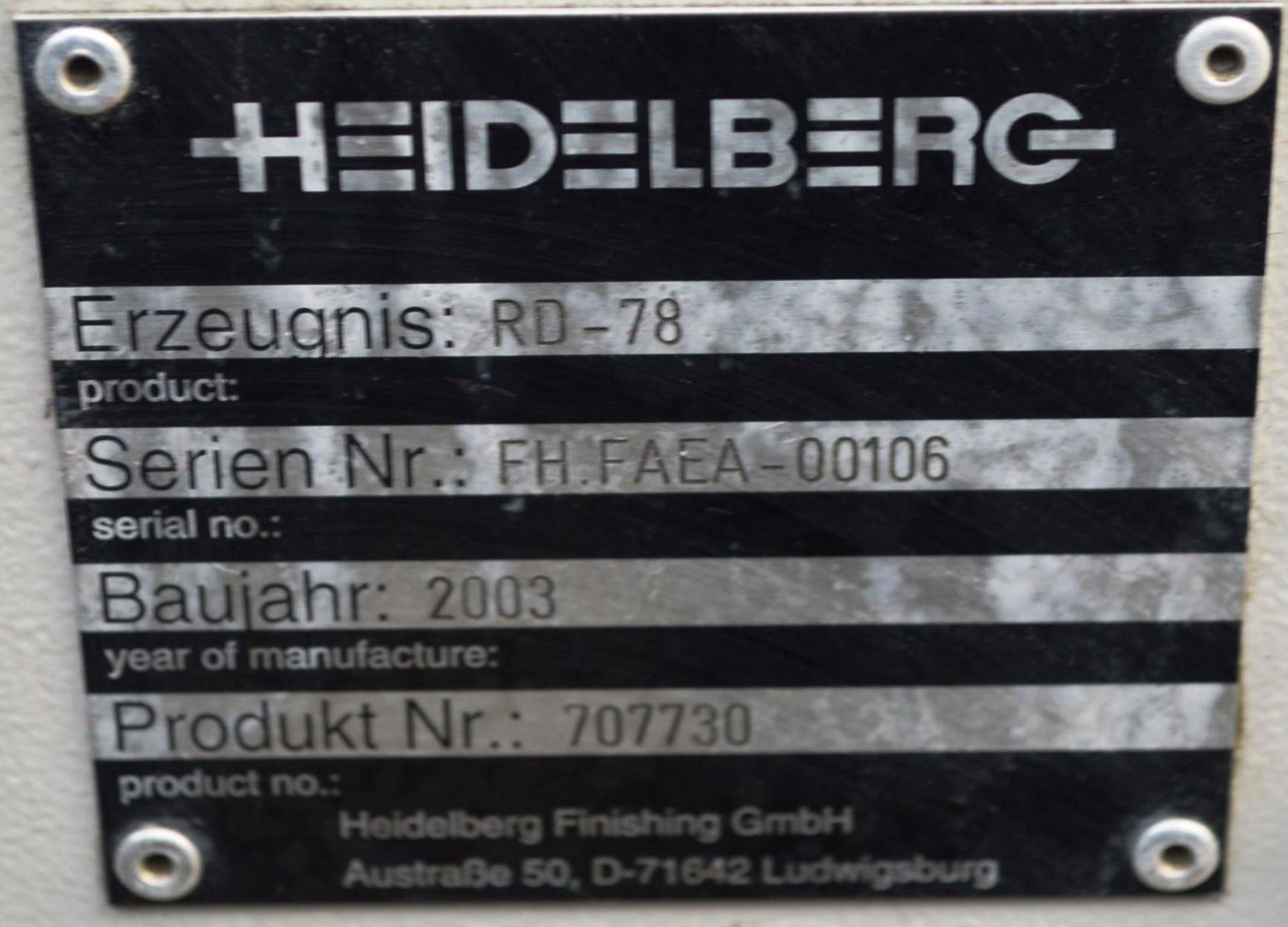 Heidelberg 32 p.p TD78-6-4-4 STAHLFOLDER LINE, with RD-78 feeder, serial no. FH.FAEA-00106, 1.TD- - Image 10 of 16