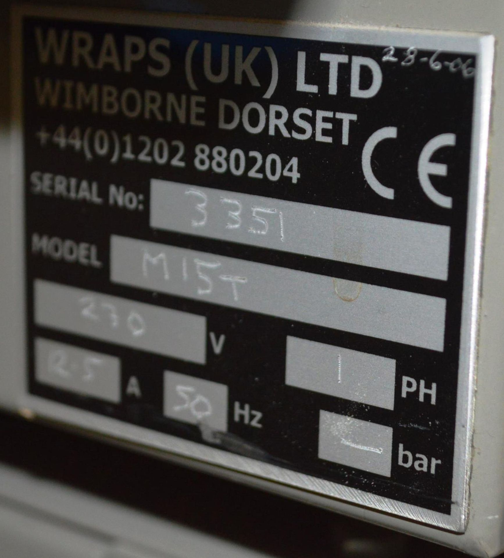 Wraps UK W20 L-Heat Sealer, 2003 approx. 480mm x 400mm, serial no. 33Y3, 240V with Wraps UK MIST - Image 4 of 4