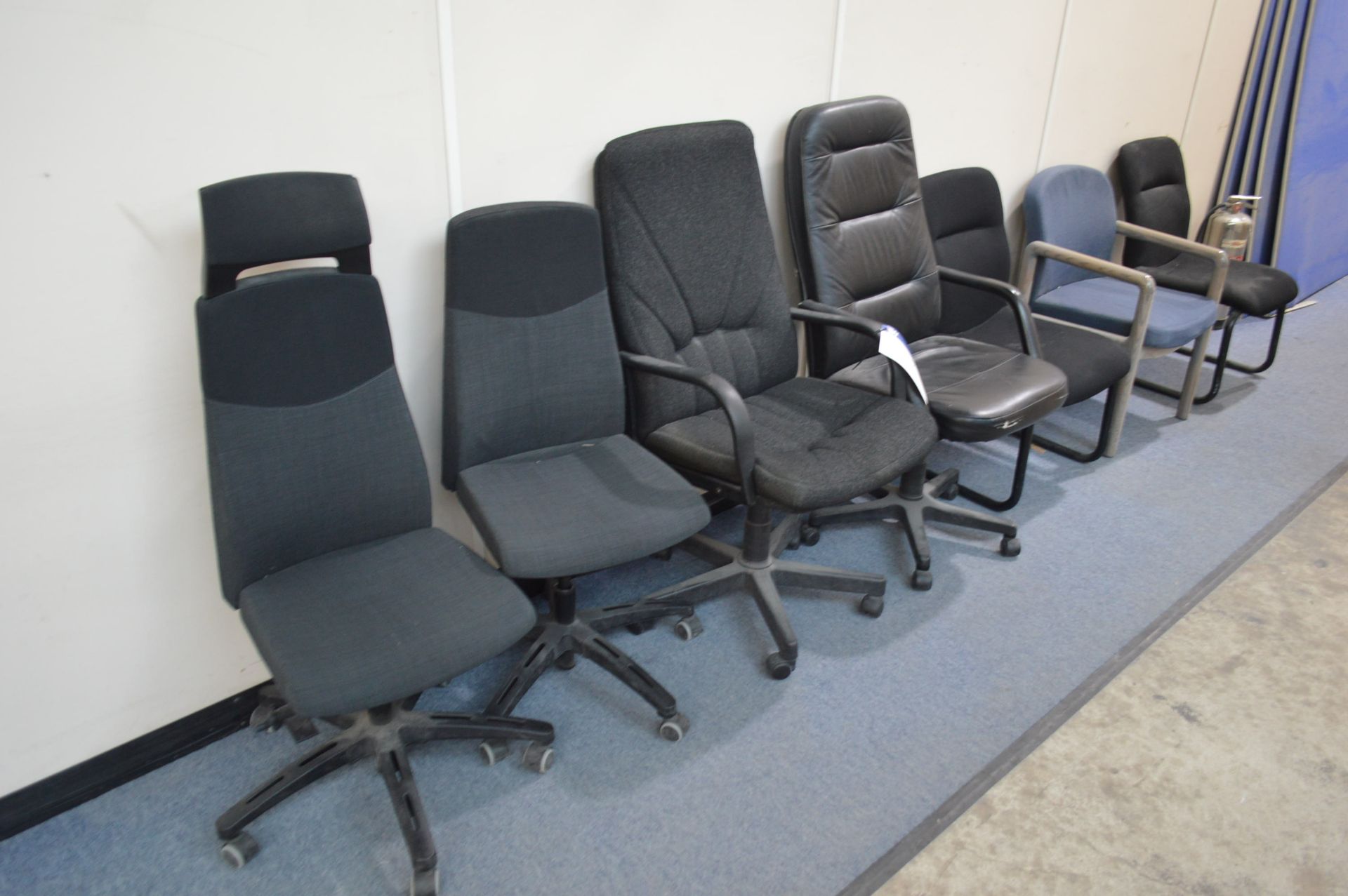 Seven Assorted Chairs, as set out * PLEASE NOTE THIS LOT MUST BE CLEARED BY 4pm FRIDAY 23 NOVEMBER