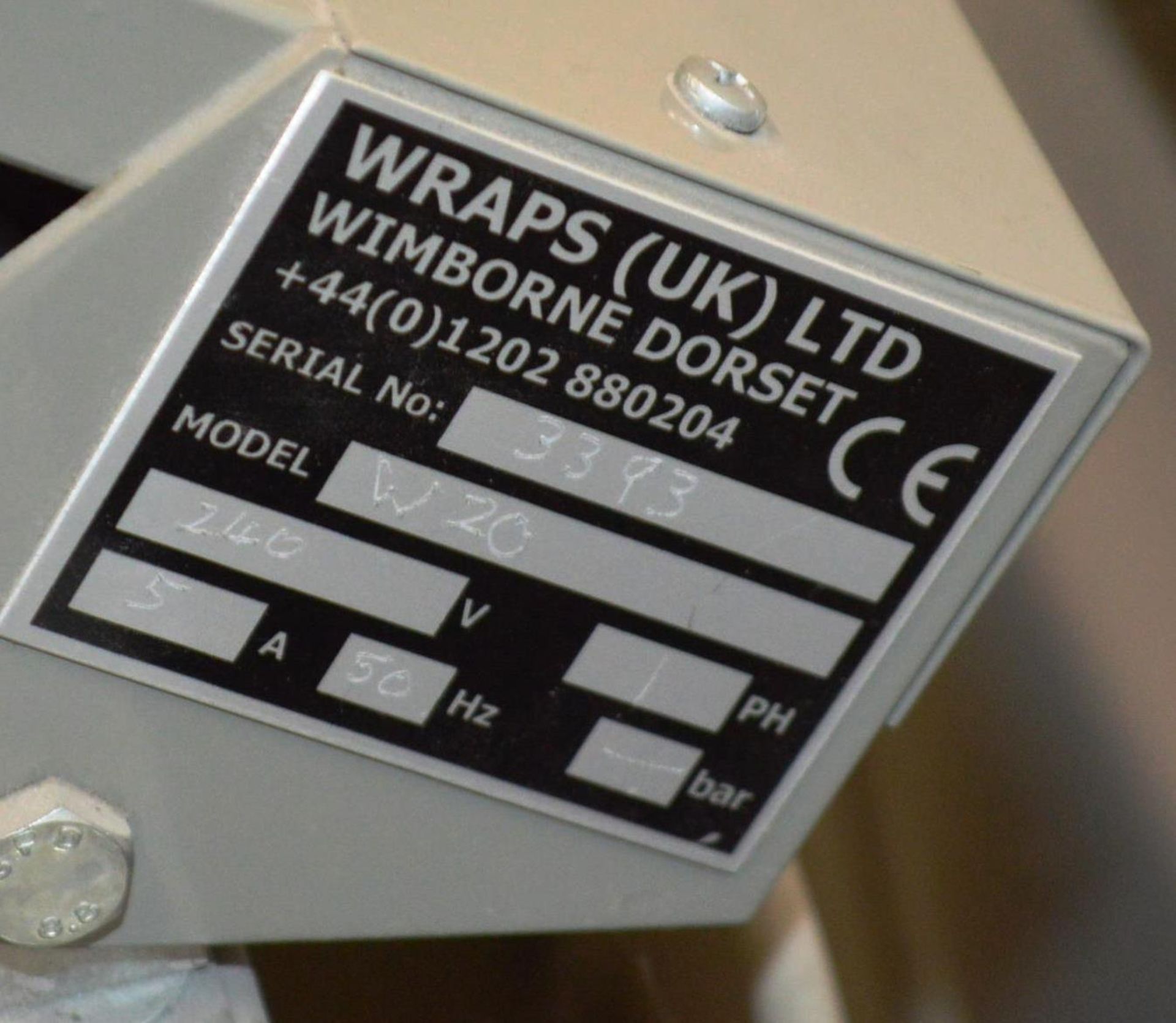 Wraps UK W20 L-Heat Sealer, 2003 approx. 480mm x 400mm, serial no. 33Y3, 240V with Wraps UK MIST - Bild 3 aus 4