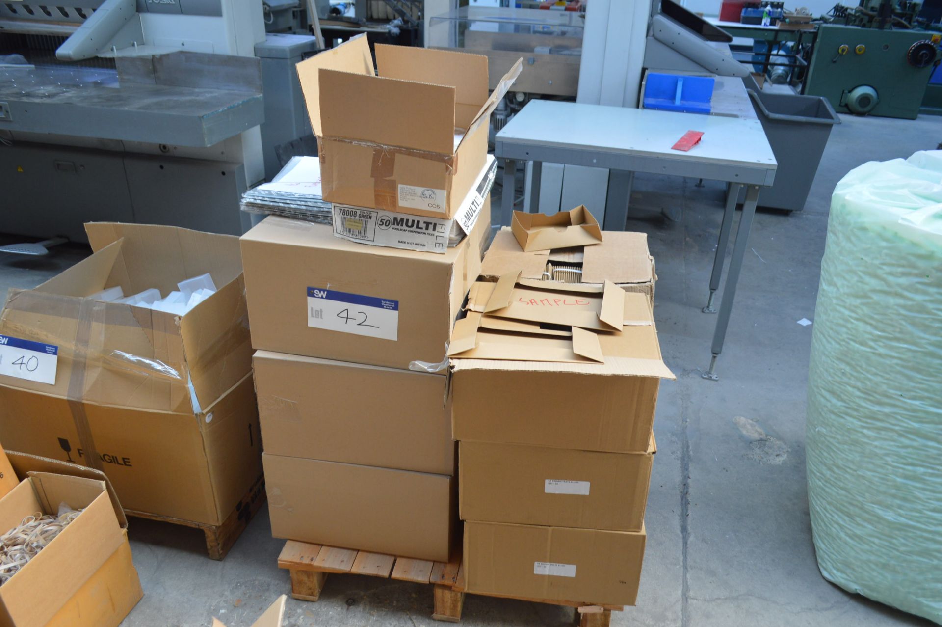 Assorted Stock, including postal tubes and boxes on pallet * PLEASE NOTE THIS LOT MUST BE CLEARED BY