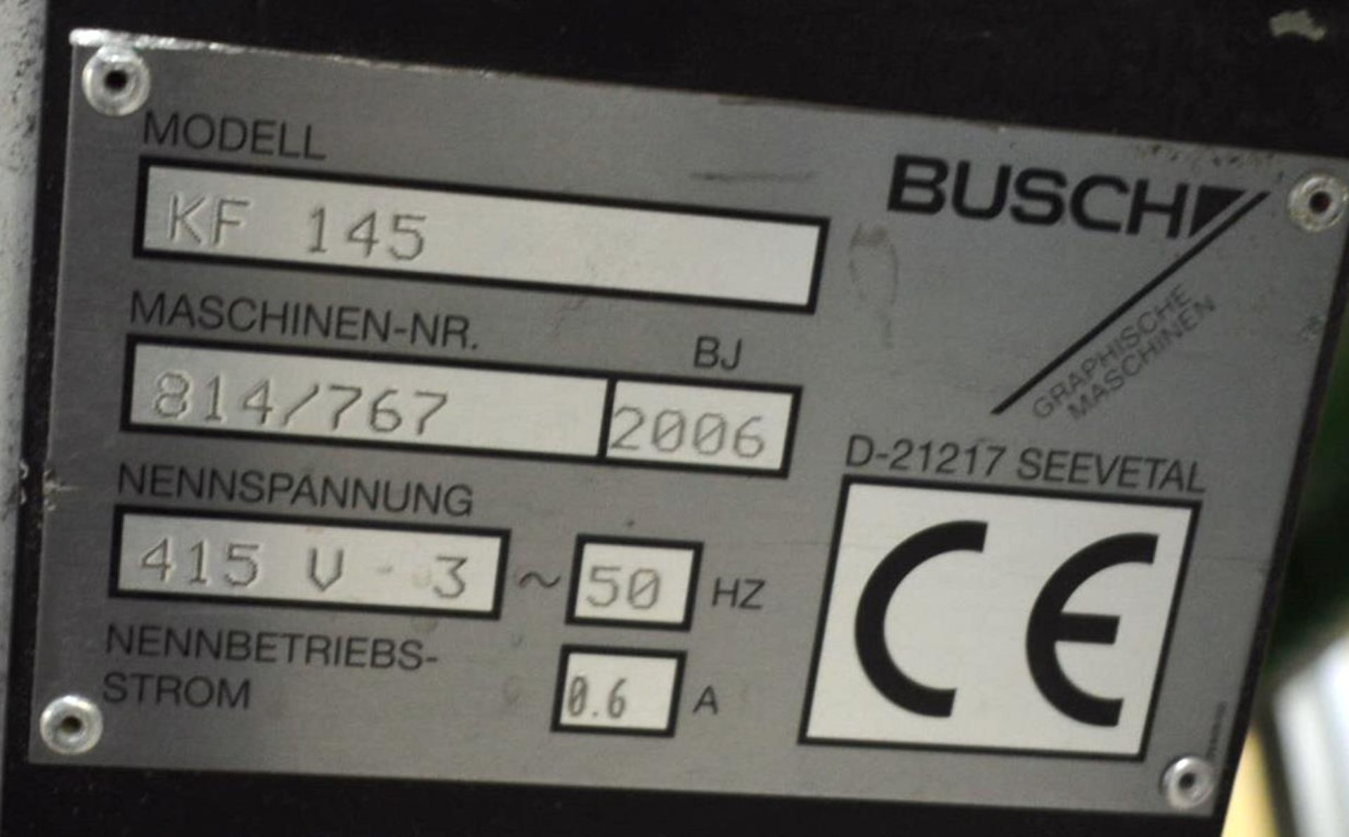 Busch KF 145 350mm wide WASTE CONVEYOR, serial no. 814/767, year of manufacture 2006, 1.6m discharge - Bild 2 aus 2