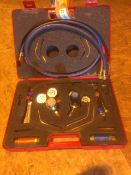 Oxy Acetylene Welding & Cutting Set, in plastic case, with welding shank, mixer, cutting attachment,