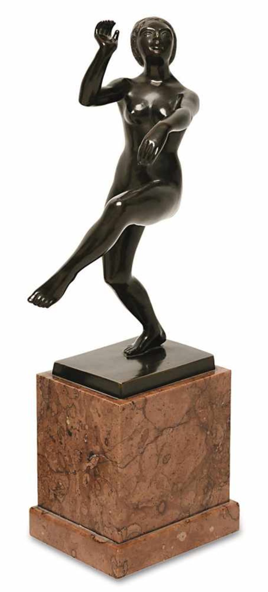 Holl, H. 1. Hälfte 20. Jh. Holl, H., 1. Hälfte 20. Jh. Tanzender Frauenakt Bronze, braun