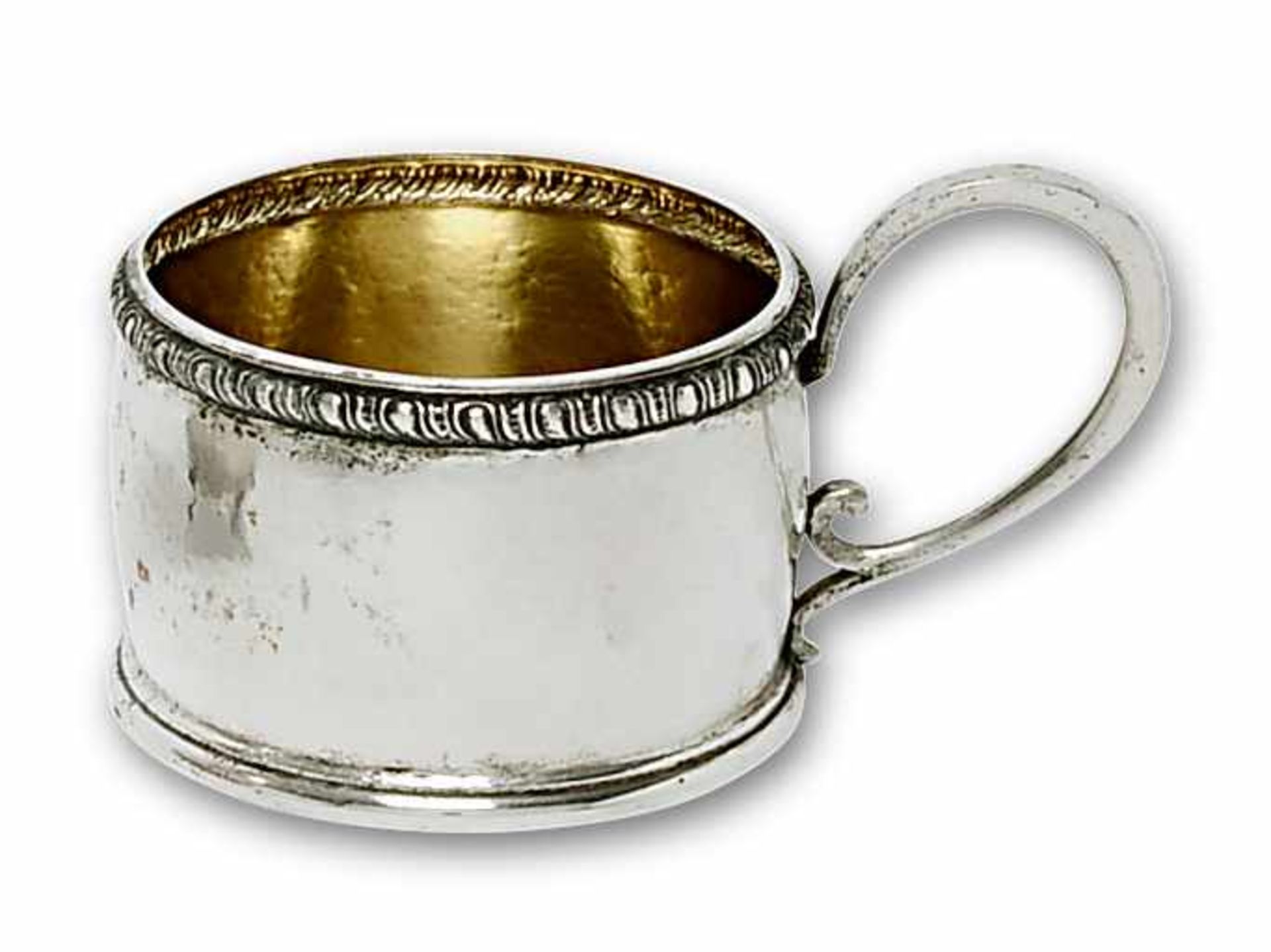 Sechs Teeglashalter München, M. T. Wetzlar, um 1930 Silber, innen vergoldet. Martellierte, leicht