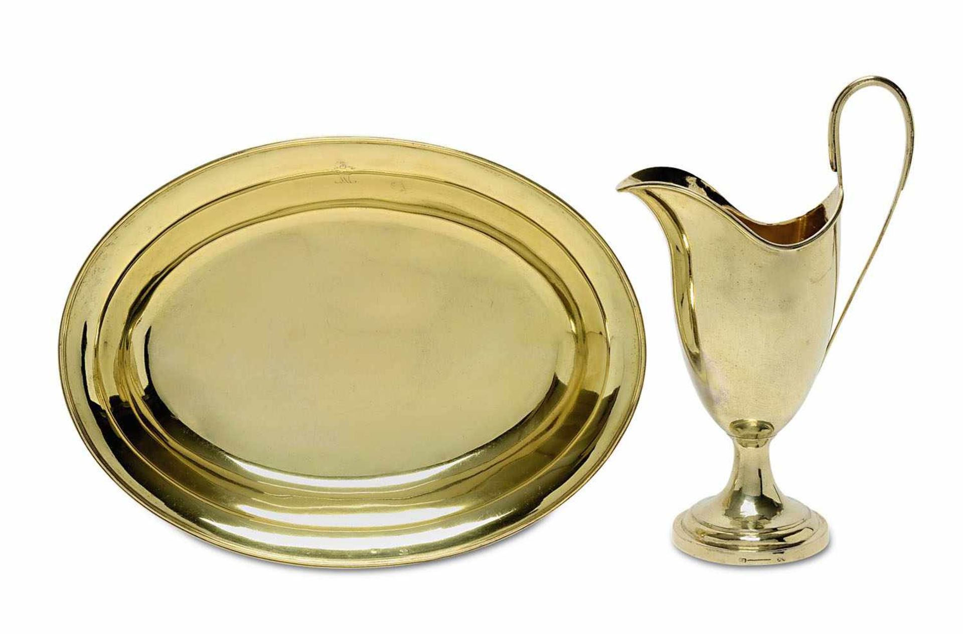 Vermeil-Lavabo-Garnitur Nürnberg, um 1808 - 1816, Paulus Friedrich Bierfreund Silber, vergoldet.