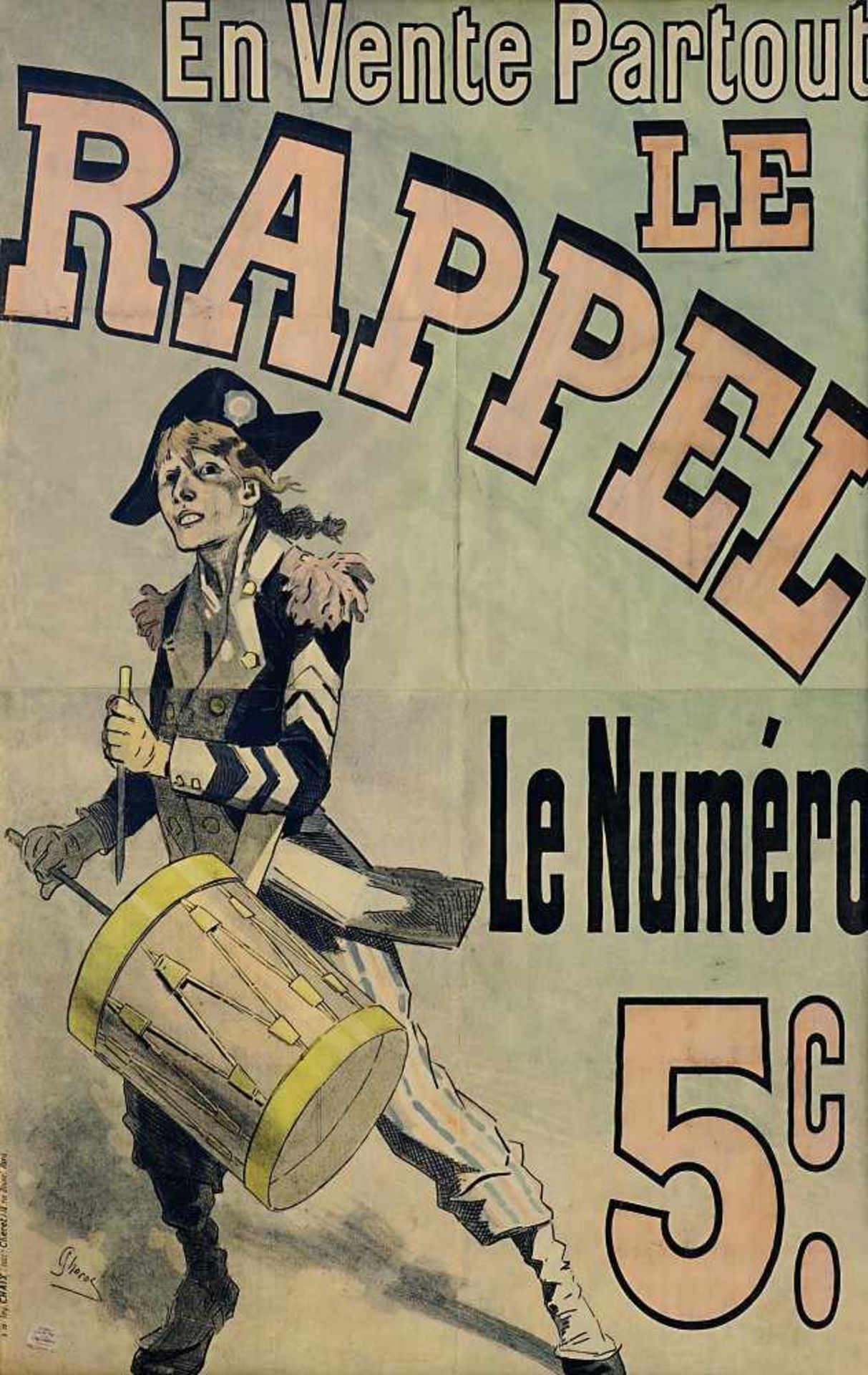 Chéret, Jules 1836 Paris - 1932 Nizza "En Vente Partout - Le Rappel" Plakat (Farblithographie) 166 x