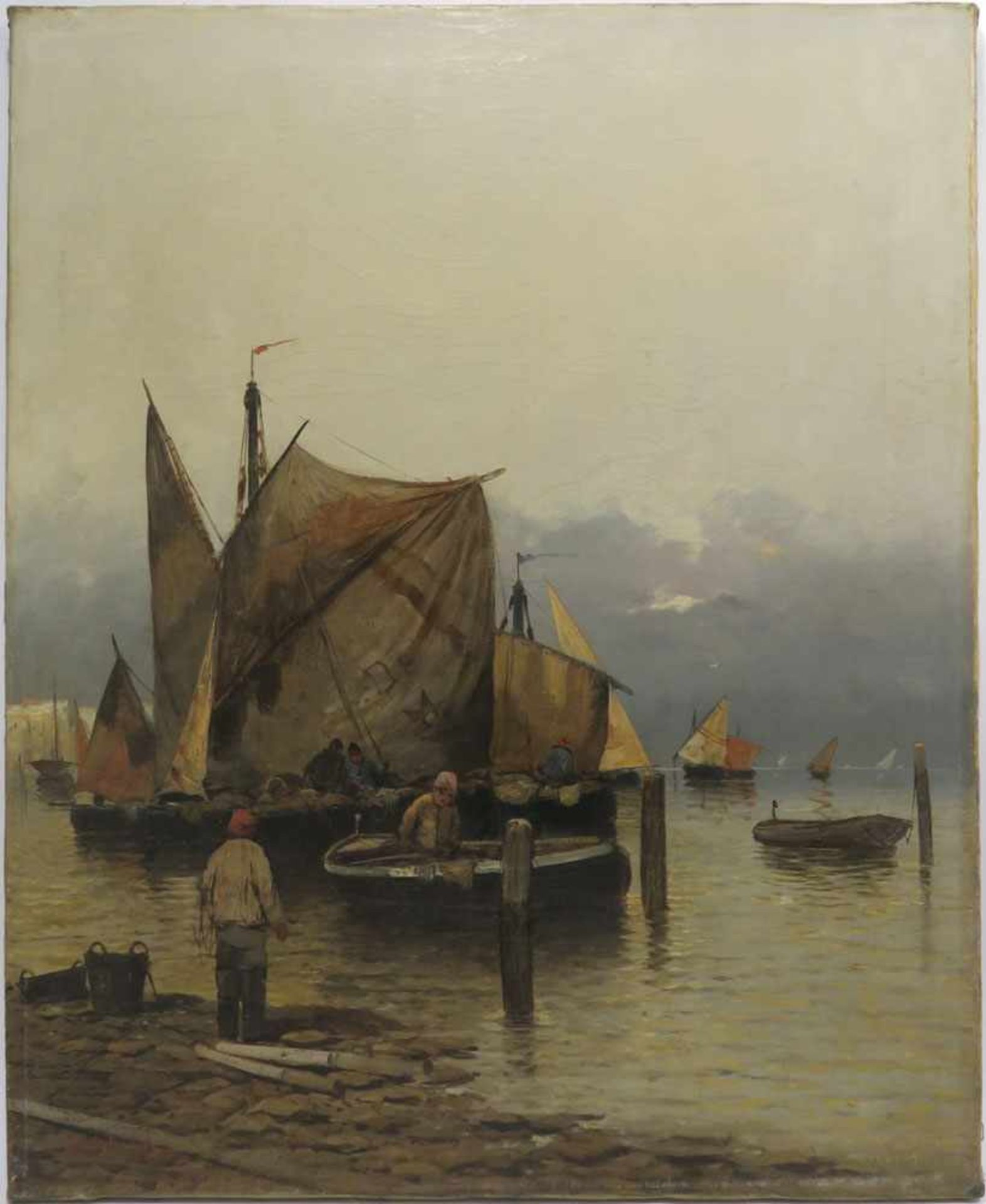 Durand, Charlesdatiert 1892Fischerboote im HafenÖl/Lwd. 67 x 56 cm. L. u. signiert, bez. Paris und