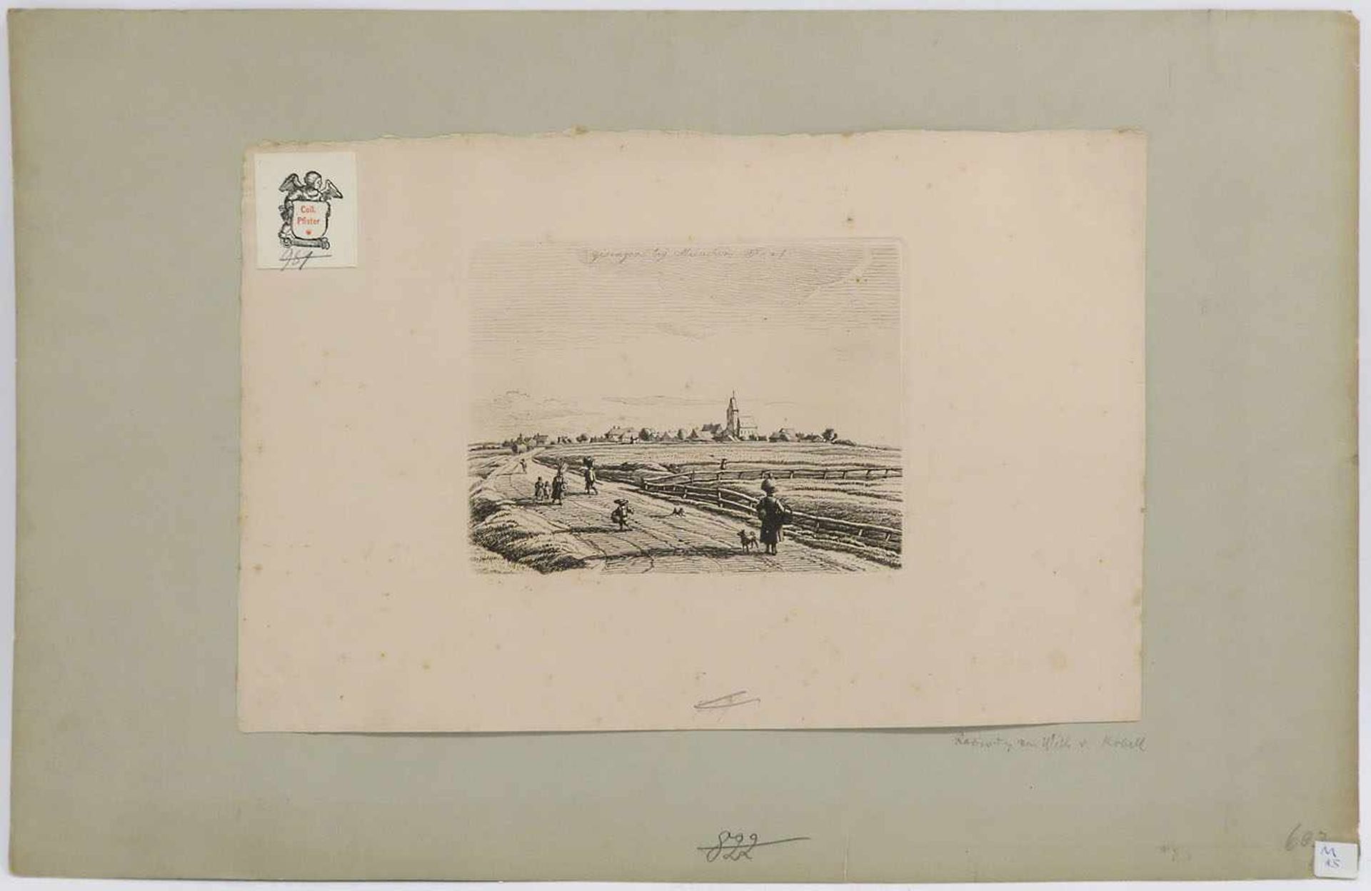 Kobell, Wilhelm von1766 München - 1853 ebd."Gisingen bey München"Radierung. Platte: 12,2 x 15,5
