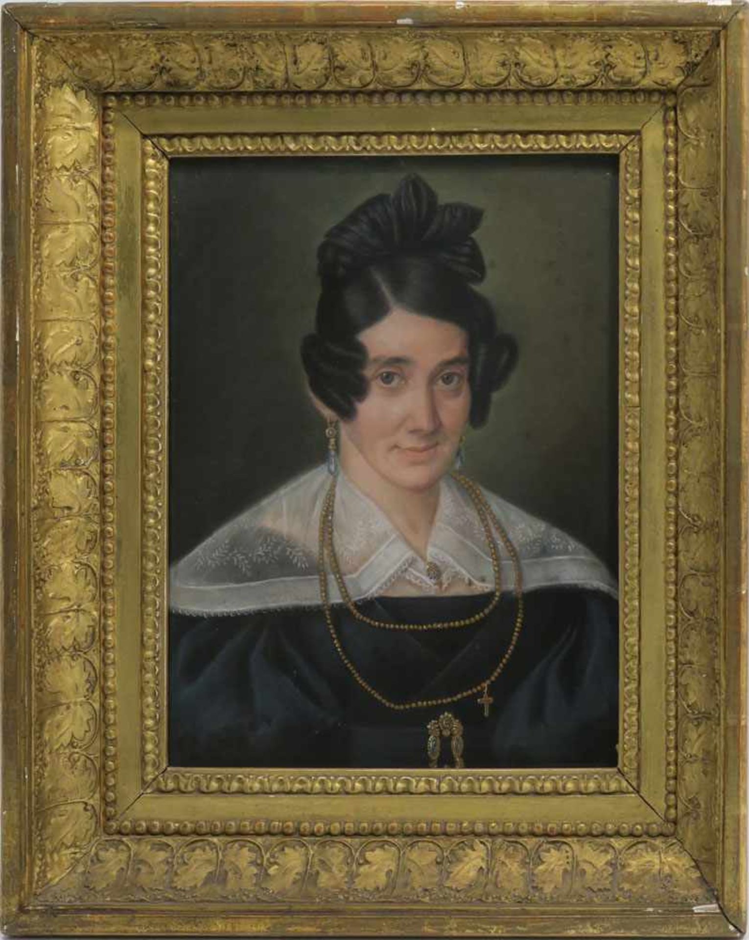 wohl deutschum 1835DamenportraitPastell. BA: 25 x 20 cm. Rückseitig bez. "N. 11,3,58, gemalt im