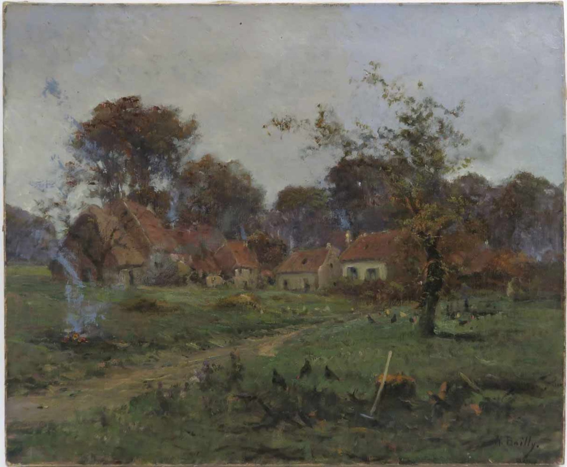 Bailly, A.1. Hälfte 20. Jh.Bauernhäuser in herbstlicher LandschaftÖl/Lwd. 46 x 38 cm. R. u.