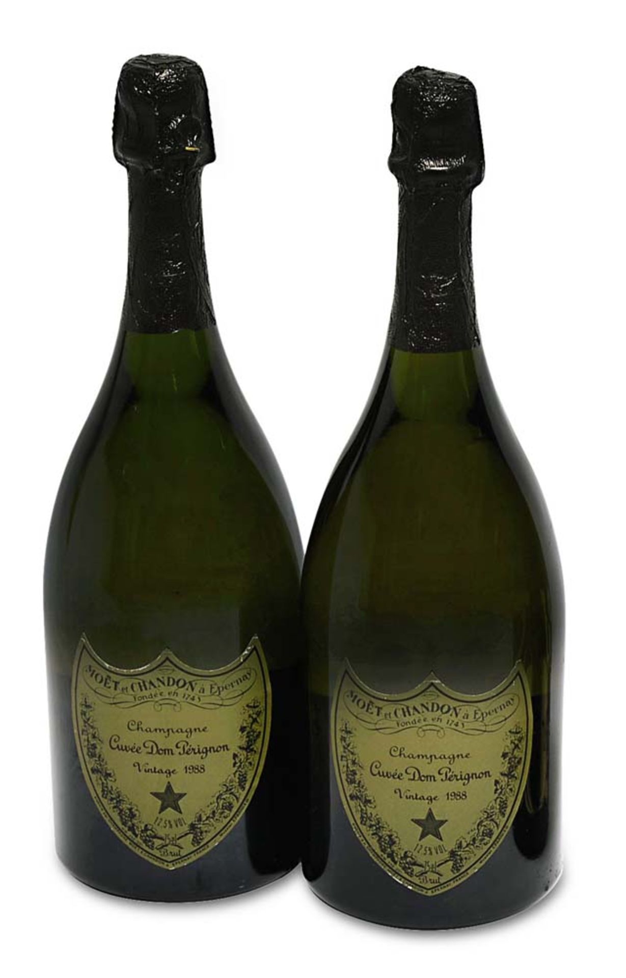 Zwei Flaschen Champagner Dom PerignonChampagne, FrankreichMoet & Chandon à Epernay, Cuvée Dom