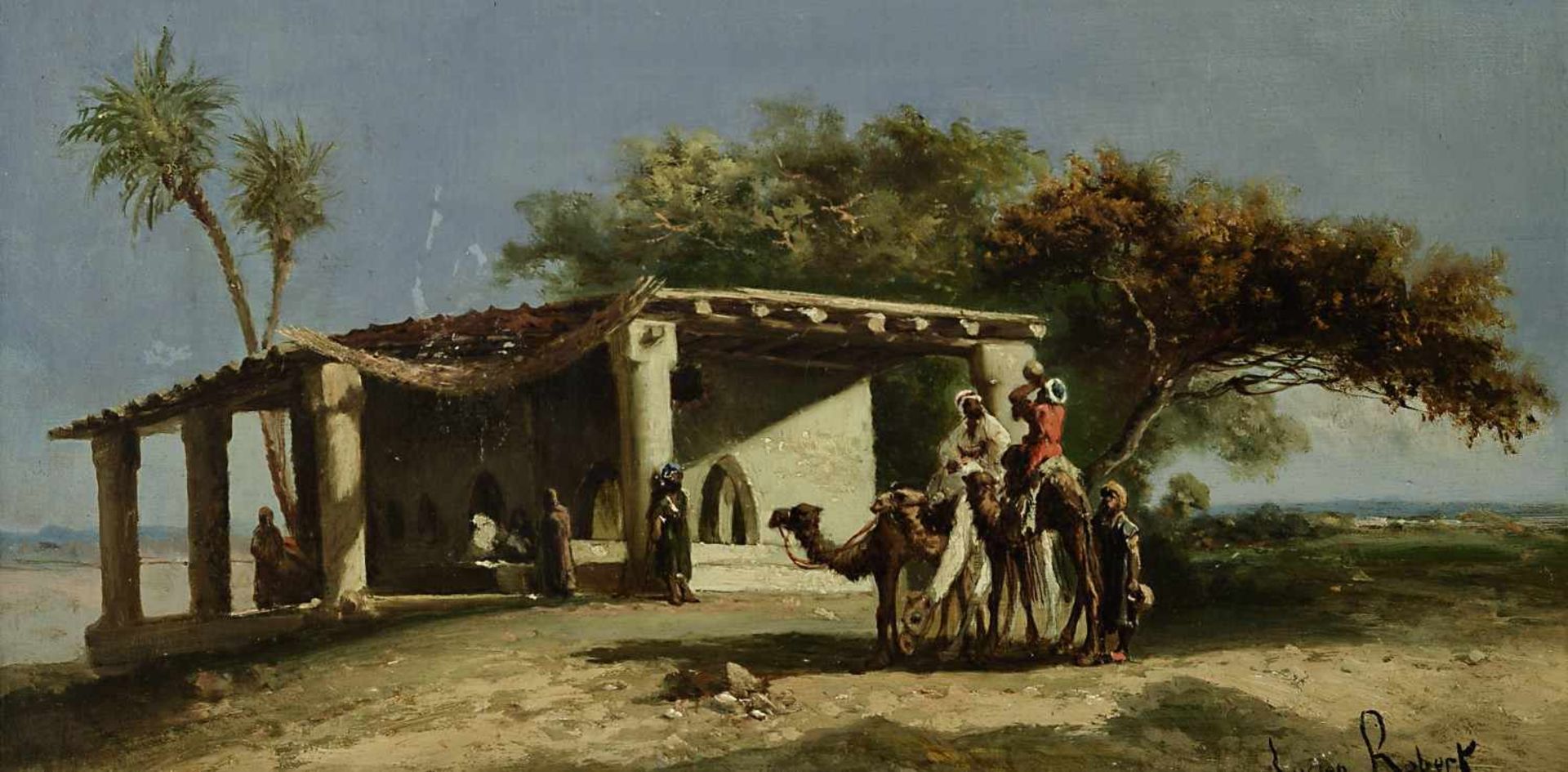 Lucien Robert(Henri Lucien-Robert, geb. 1868 Paris ?)Orientalische Landschaft mit rastenden