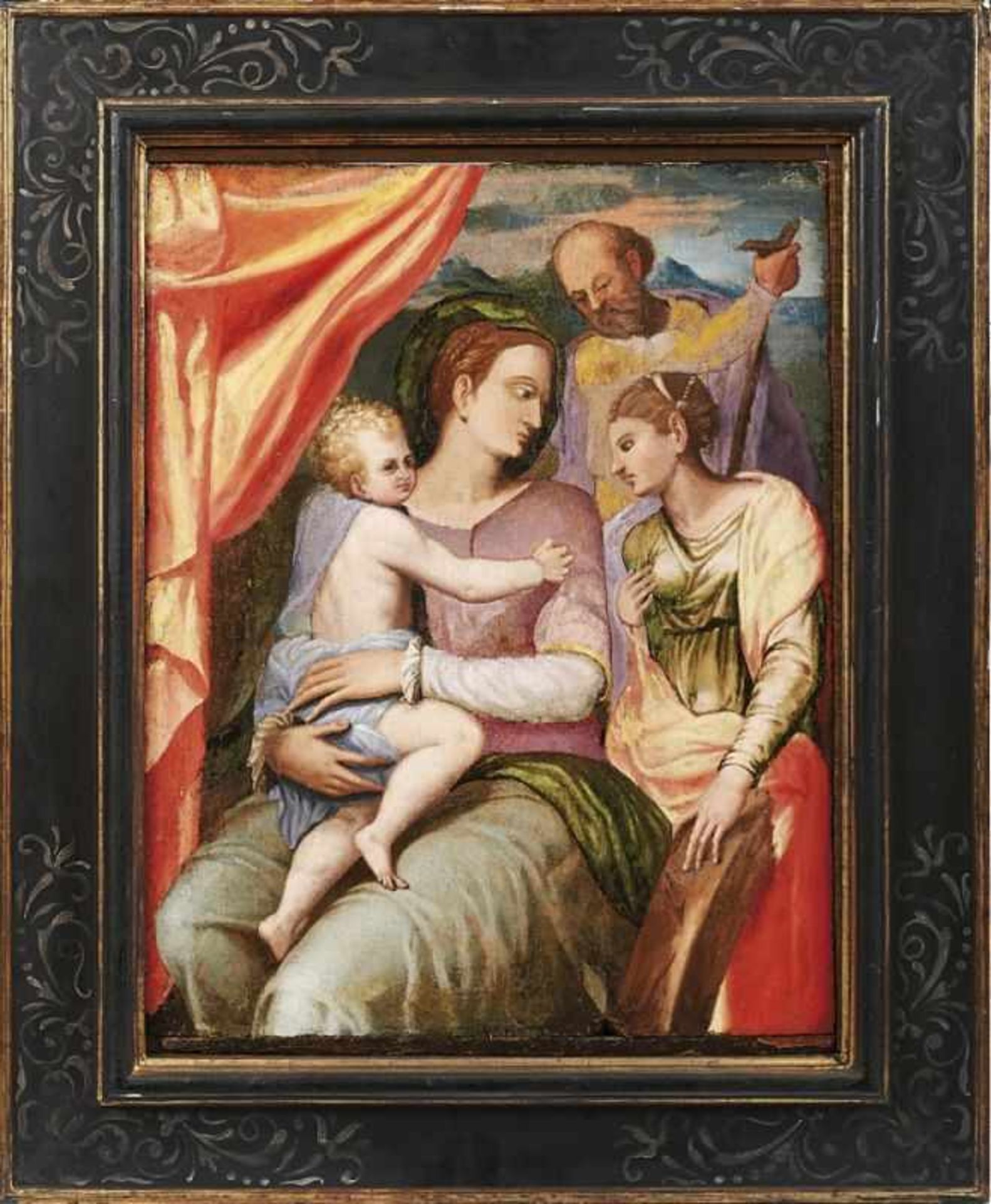 Sacra Conversazione Wohl Italien, 17. Jh. Die heilige Familie mit Katharina in südlicher