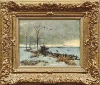 Gogarten, Heinrich Winterlandschaft mit Krähen (Linz am Rhein 1850-1911 München) Öl/Holz. Links