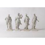 Vier antike Götter- und Heldengestalten Neapel, E. 18. Jh. Standfiguren der Diana, Minerva, Herakles
