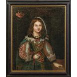 Portraitmaler des 17. Jahrhunderts Bildnis einer jungen, vornehmen Frau Links oben Wappen der