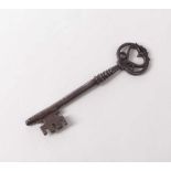 Schlüssel Um 1600 Volldornholm mit profiliertem Gesenke und mehrfach eingeschnittenem Bart, Reide